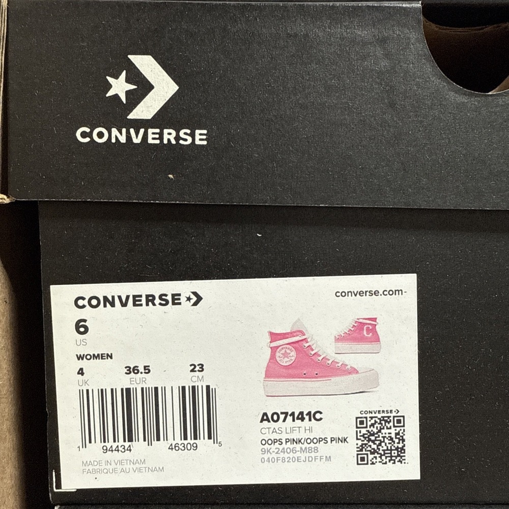 CONVERSE Women's Chuck‎ Taylor All Star Lift Platform Retro Sneaker Pink Sz 6 - Picture 7 of 7